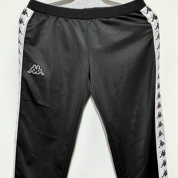 NWOT Kappa Black White Drawstring Track Pants Sz Medium - Picture 3 of 12